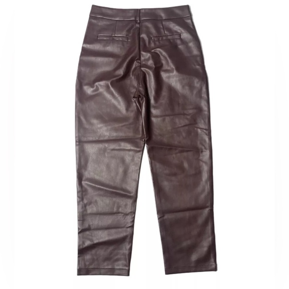 Deluc Dark Chocolate PU Dress Pants Women's Size Medium NWT - Picture 3 of 10